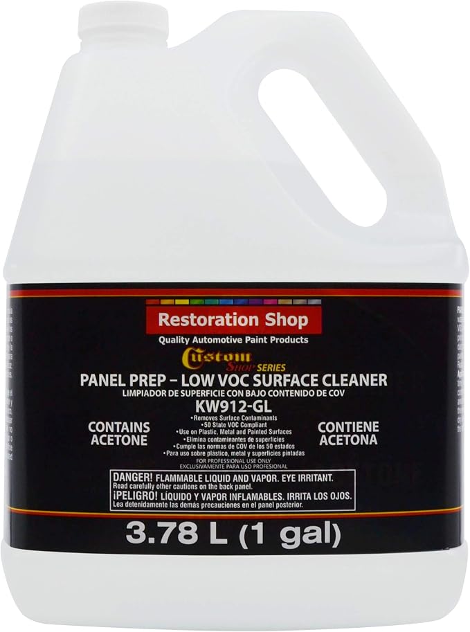 Custom Shop Panel Prep and Degreaser, Low VOC Surface Cleaner, 1 Gallon, Water-Based Multi-Purpose Formula, Removes Grease, Wax, and Oils Before Automotive Painting or Priming