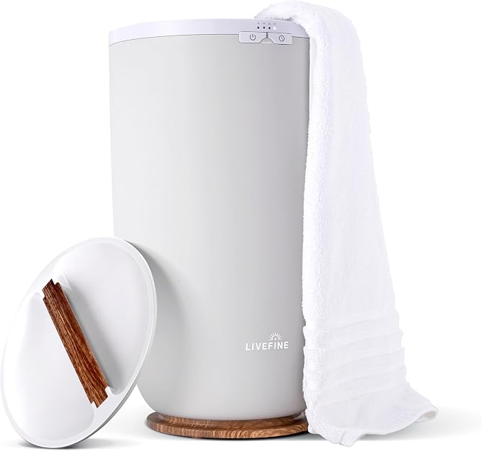 Live Fine Towel Warmer | Large Bucket Style Luxury Heater, Adjustable Timer, Auto Shut-Off | Fits Up to Two 40” x 70” Oversized Towels