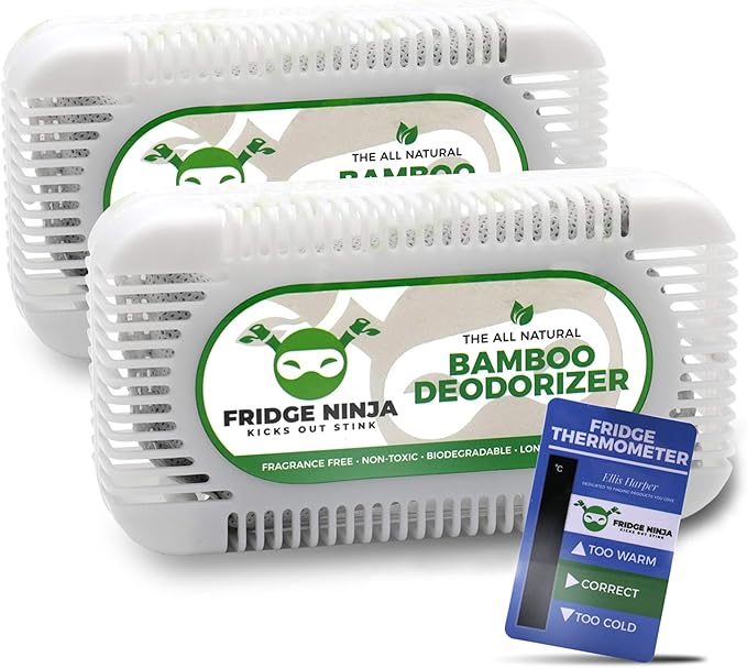 Refrigerator Deodorizer and Odor Eliminator (2 Pack) and Trash Can Deodorizer and Odor Eliminator (2 Pack)