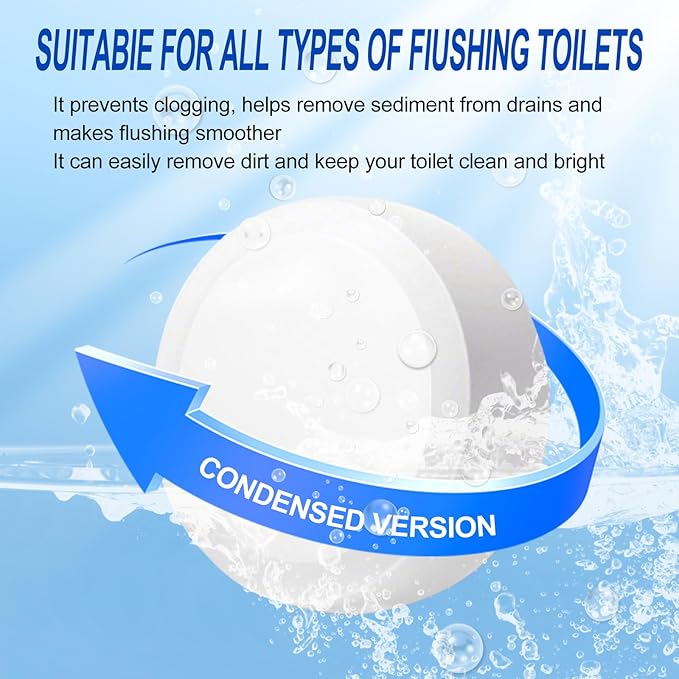 Automatic Toilet Bowl Cleaner Tablets, Bleach, Descale & Deodorize, Septic-Safe, Continuous Cleaning, Fresh Scent, Drop-In Tank Cleaner effective to use Works with Toilets 50 Pack -AABB