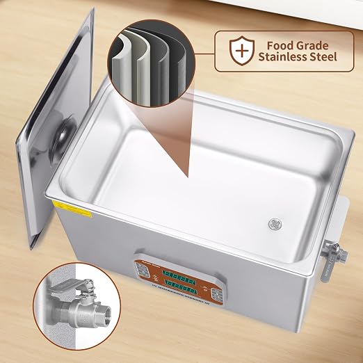 SOUTH BASE Ultrasonic Cleaner,30L Sonic Cleaner with Cleaning Basket,Timer&Heater,600W Touch Control Ultrasonic Cleaning Machine for Gun,Motorcycle Engine,Carburetor Parts,Chain