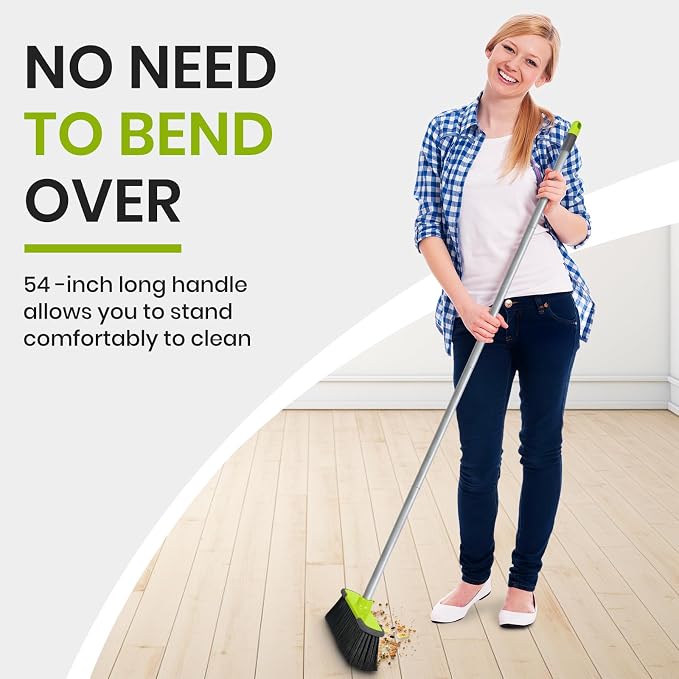Indoor Broom and Dust mop, Broom and Mop Set for Floor Cleaning