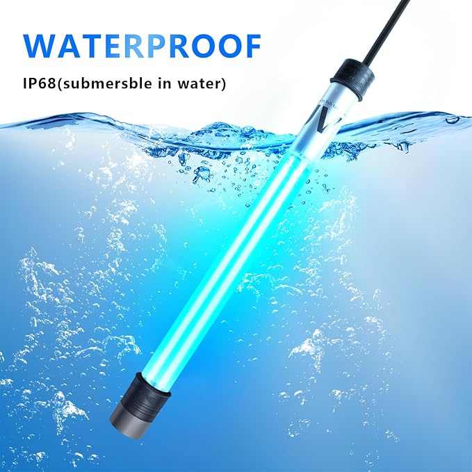 100W Aquarium UV Light for 1000-10000 Gallon, UV Pond Water Clarifier for Koi Pond, Swimming Pool, Spa, Large Fish Tank, Cold Plunge UV Light for Pond Algae Control
