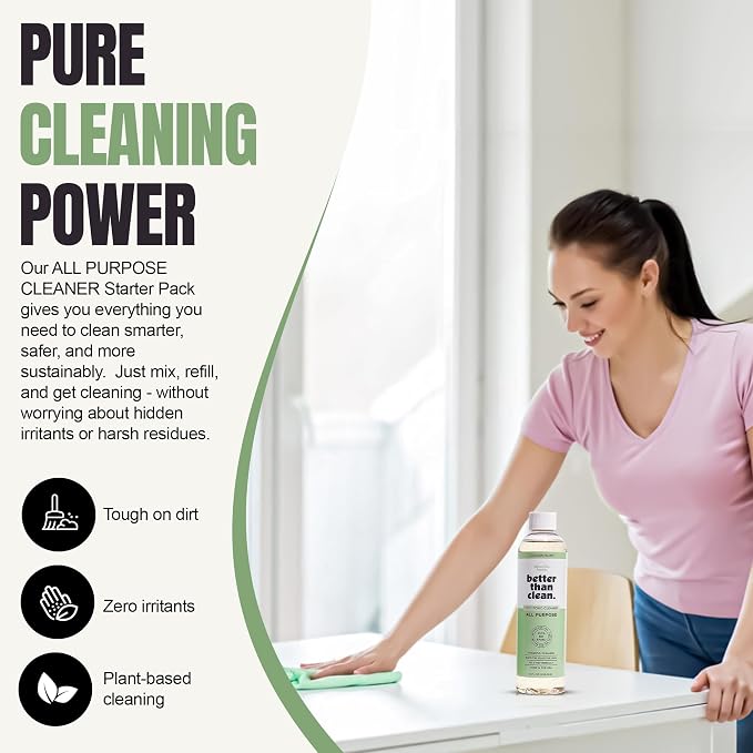 Unscented All Purpose Cleaner Concentrate - Plant-Based, Non-Toxic, Multi-Surface, Fragrance Free Cleaning Products - Pet Safe Cleaner - 8oz Makes 4 Bottles