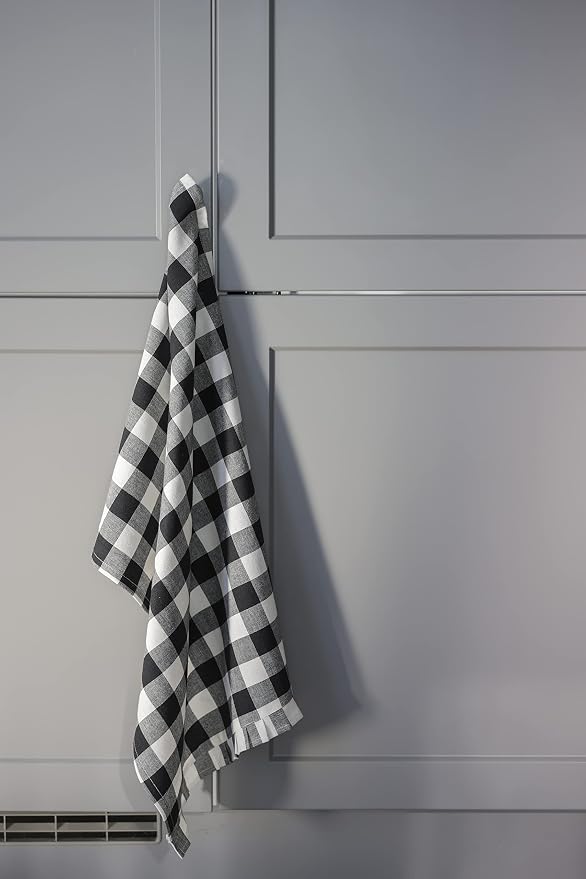 Shiraleah Gina Black And White Check Tea Towel