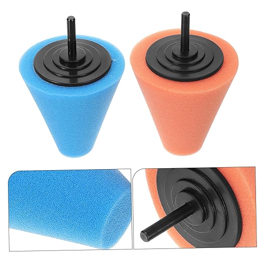 2pcs Car Wheel Polishing Sponge Discs Drill Buffer Attachment Waxing Sponge Discs for Car Polisher