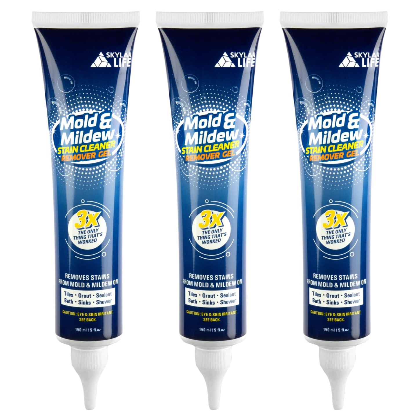 Skylarlife Home Mold & Mildew Remover Gel Stain Remover Cleaner Wall Mold Cleaner for Tiles Grout Sealant Bath Sinks Showers (3-Pack)