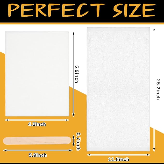 Oudain 27 Pieces Wood Wax Applicator, Includes 15 White Non-Woven Pads 2 Terry Cloth Buffing Towels and 10 Stirring Sticks for Polishing Cutting Board and Multi Purpose Use in Home