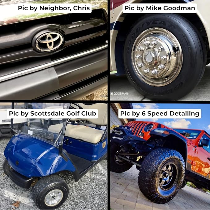 RENEW PROTECT-Blak, Deep Black Tire & Trim Treatment, Ceramic-Hybrid Protectant, Lasts Months - Years, Mid or High Shine, Floor Mat-RV-Golf Cart, 100% Motorcycle-Safe, Wash-Proof, 5min Dry-Seal 16oz