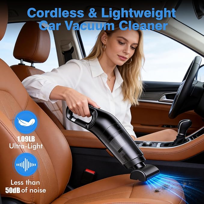 Cordless Mini Vacuum Cleaner Handheld - Portable Hand Held Vacuum Cleaner, Lightweight & Strong Suction, Easily Clean Dust Hair in Car