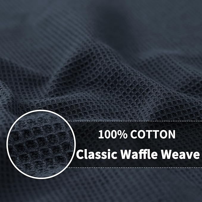 Homaxy 100% Cotton Waffle Weave Kitchen Towels - 12 Pack Soft and Absorbent Dish Towels - 16 x 26 Inches Quick Dry Hand Towels - Multiple Colour