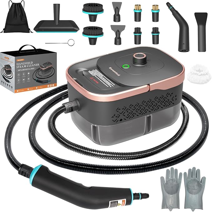 Steam Cleaner,15s Heat-Up 42.27oz Tank,2500W Pressurized Handheld Steam Cleaner for Home,Portable Steamer for Cleaning with 15 pcs Accessories,Grease,Grout,Furniture,Bed Bugs,Floor,Couch and Car