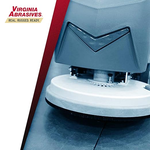Virginia Abrasives 15” White Floor Maintenance Pads, Non-Woven Pads for Orbital Cleaning - Thick Polishing Replacement Pads, Ideal for Synthetic Floors, 5-Pack