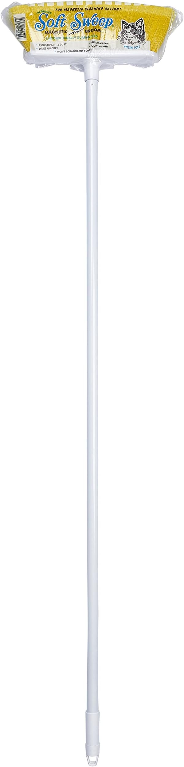 The Original Soft Sweep Magnetic Action Broom Assorted Colors with White Metal Handles (12 Brooms)