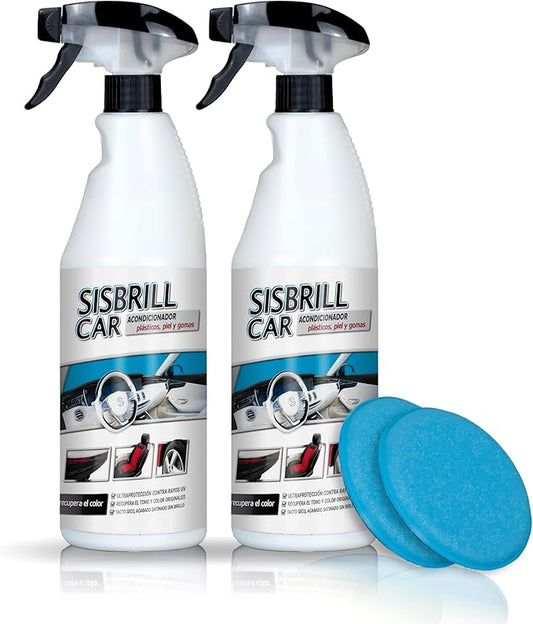 Sisbrill Car Leather Cleaner & Conditioner Spray – Auto Interior Cleaner for Leather, Plastic, Vinyl, Dashboards – Satin Finish – Pack of 2 (25 fl oz Each)