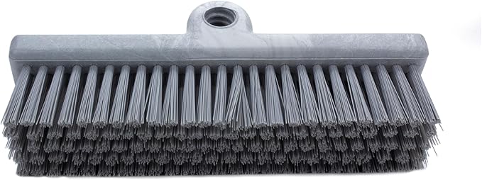 SPARTA 40423EC23 Plastic Floor Scrub Brush, Wall Brush, Equipment Brush With Nonabsorbent Bristles For Industrial Kitchens, Hospitals, Commercial Cleaning, 10 Inches, Gray