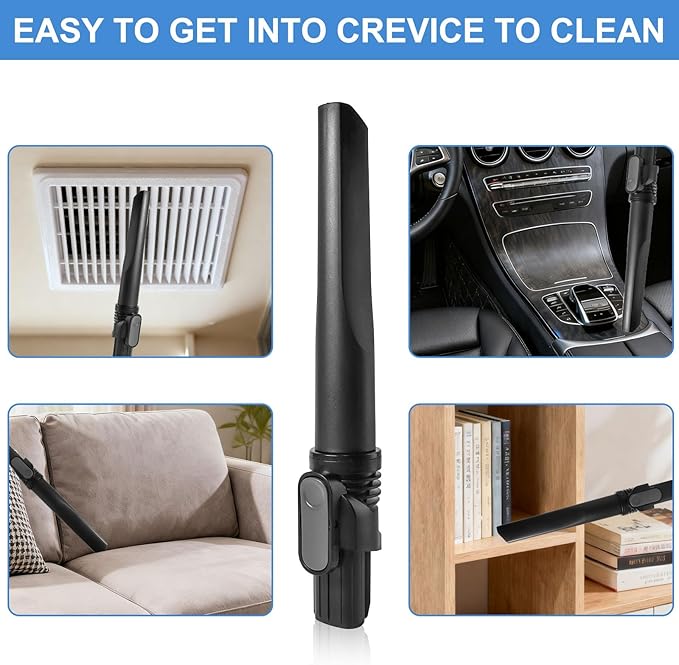 Replacement Accessories for Shark Cordless Vacuum IX141, IZ462H, IZ483H, IZ363HT, IZ361H, IZ163H, IZ362HD. Horsehair Brush, Dust Brush, Extension Hose, Crevice Tool, Dryer. D-Shaped Connector.