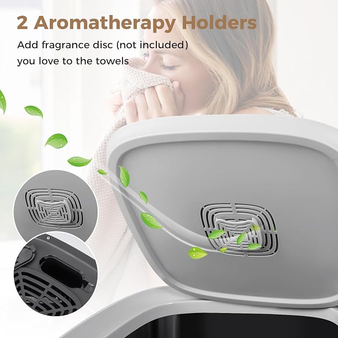 COSTWAY Towel Warmer for Bathroom, Upgraded Towel Heater with 2 Fragrant Disc Holders, Blanket Warmer with 4-Level Timer, Auto Shut Off, Fits 2 Oversized 45" x 70" Towels, Bathrobes & PJ's (25L)