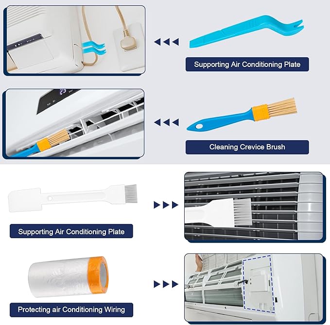 Large Size Mini Split Cleaning Kit, 14 Pcs Mini Split Cleaning Bag with 2L High Pressure Sprayer, Professional Ac Cleaning Kit Fit for Systems Lengths from 38" to 48"
