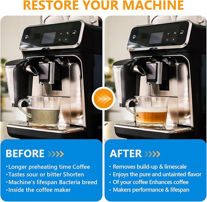 4 Pack Coffee Machine Descaler Descaling Solution -16 Uses,Descaling Solution for Descaling Solution for Keurig, Nespresso, Delonghi,Espresso Machines