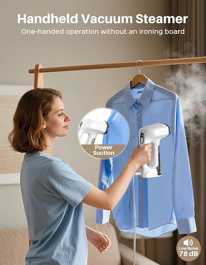 Sweepulire Vacuum Steamer for Clothes, 3500Pa Suction, Steam & Dry,110-120V