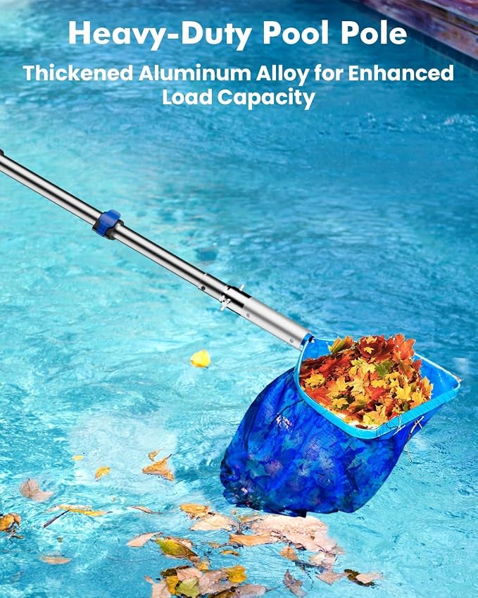 Pool Cleaning Kit with Pole 4-16 ft, Pool Brush with Pole & Mesh Pool Skimmer Net with Pole, Telescopic Pool Pole, Pool Net and Accessories for Above/in Ground Spas & Hot Tubs