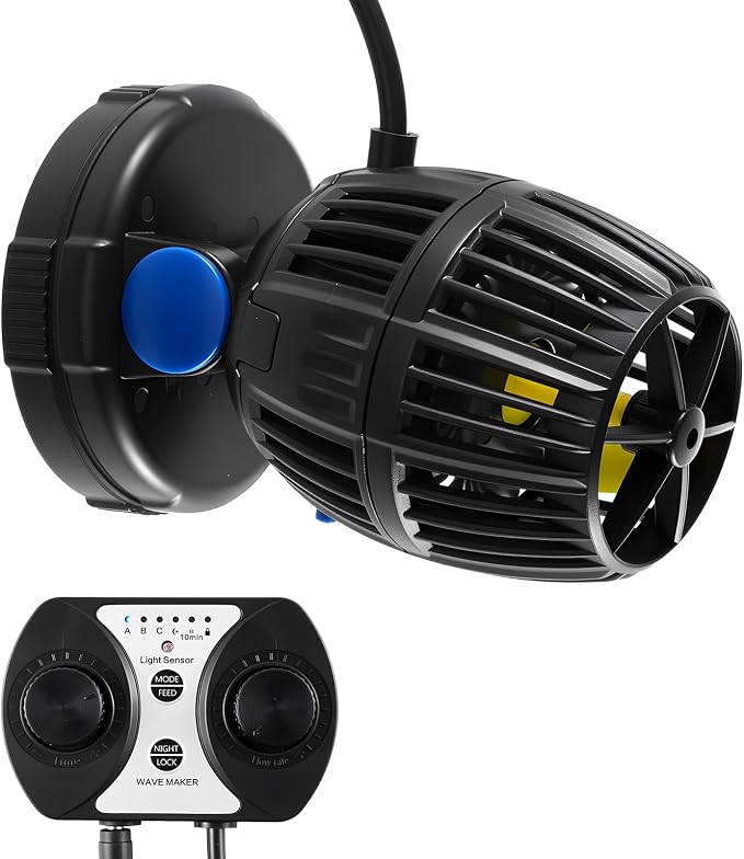 VEVOR Aquarium Wave Maker, 10W, 1057 GPH Quiet and Strong DC Powerhead, Adjustable Fish Tank Circulation Pump with Controller, Strong Magnetic Base, 360° Rotating Wavemaker, for Freshwater Saltwater