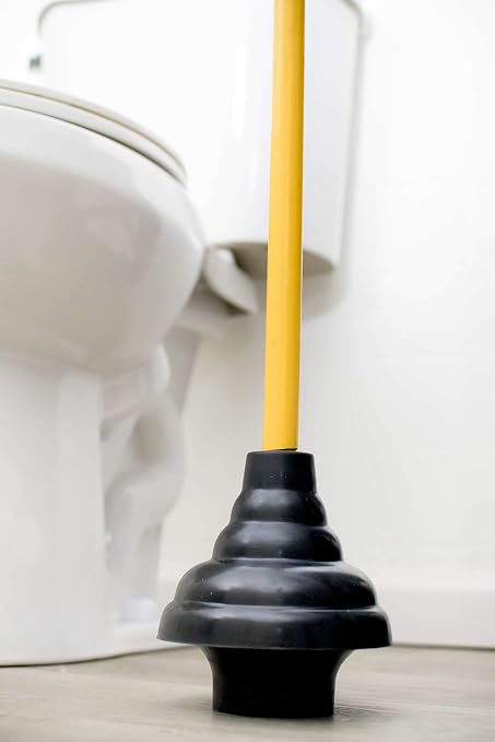 LDR 512 3410 Power Deluxe High Force Cup Ribbed Toilet Plunger, 1 Count (Pack of 1), Black