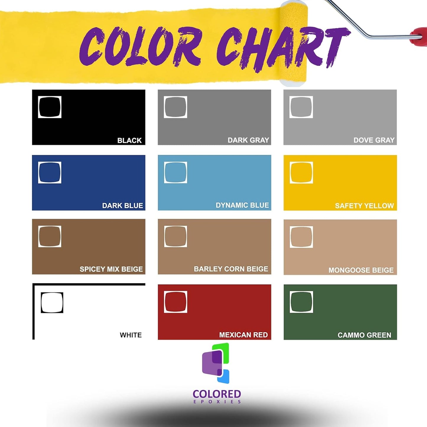 Coloredepoxies 10005 Black Epoxy Resin Coating Made with Beautiful and Vibrant Pigments, 100% Solids, for Garage Floors, Basements, Concrete and Plywood. 3 Quart Kit