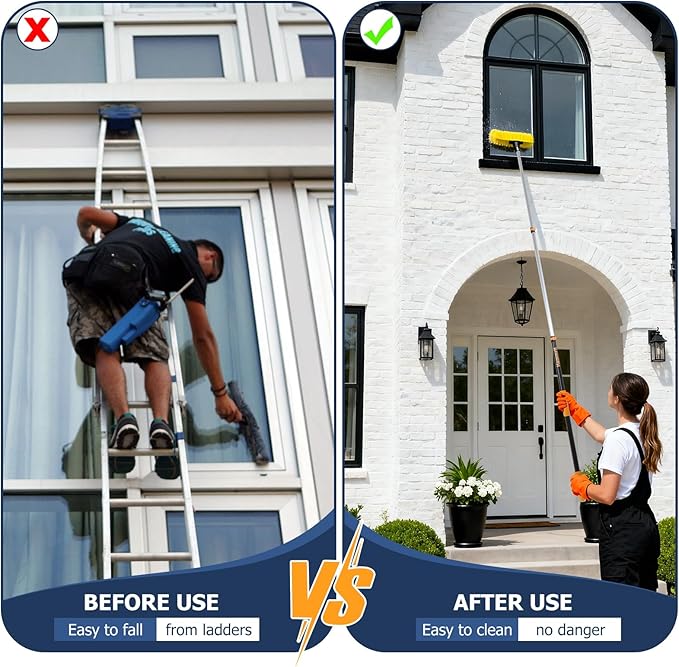 3.3-8 FT Telescopic Extension Pole Adjustable Aluminum Paint Roller & Cleaning Pole | Universal Twist-On Metal Tip | Sturdy Multi-Purpose Household Tool for Dusting, Painting & More
