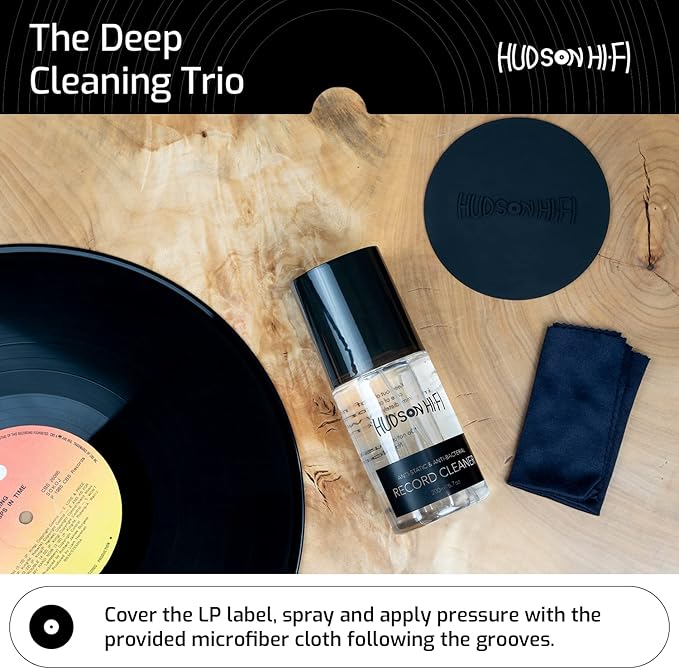 9-in-1 Vinyl Record Cleaning Kit – Anti-Static Cleaner, Carbon Fiber & Velvet Brushes, Stylus Gel, Microfiber Cloth, Mitts & Label Protector for LP Care