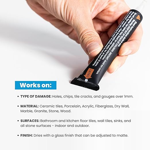 MagicEzy Tile Repair Kit: Porcelain Repair Kit - Ceramic Tile Repair Kit - Mix and Match Colors - Acrylic, Stone, Fiberglass - Wall Touch Up (Neutrals Kit)