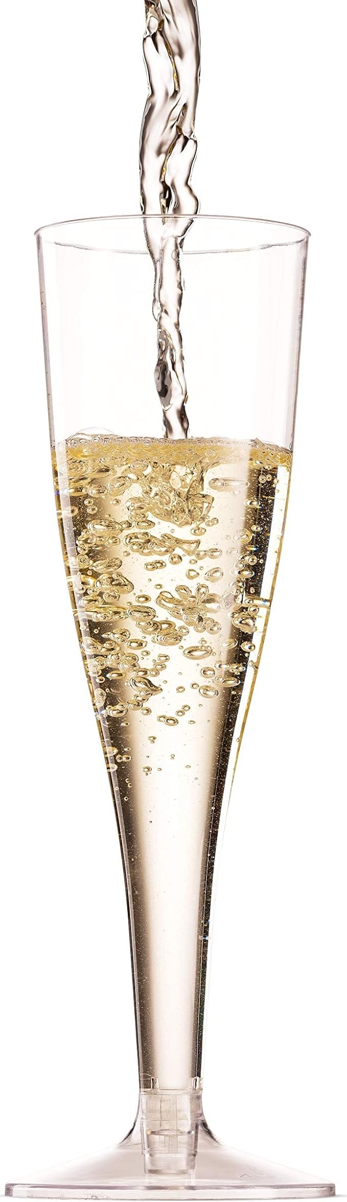 Munfix 100 Plastic Champagne Flutes - 5 Oz Disposable Clear Champagne Glasses for Parties, Mimosa Bar, Events, Wedding and Shower Party Supplies - Toasting Cocktail Cups