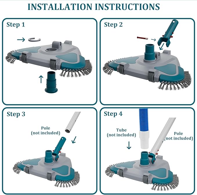 POOLWHALE Pool Vacuum Head with Fine Mesh Pool Net