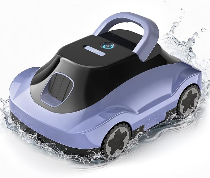 (2026 Upgrade) Cordless Robotic Pool Cleaner, Automatic Pool Vacuum for Above Ground & Inground Pools, 180-Min Runtime, 3L Basket for Leaves & Debris, Auto-Parking, Powerful Suction (Graypurple)