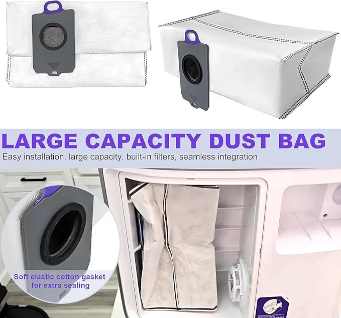 Replacement Accessories Compatible with Narwal Freo Z Ultra Robot Vacuum Cleaner, 2 Main Brush, 6 Hepa Filter, 6 Dust Bags, 8 Mop Pads, 8 Side Brushes,2 Baseboard Rag