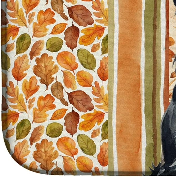 Caroline's Treasures Scottish Terrier Heirloom Fall Dish Drying Mat Absorbent Dish Drying Mat Pad for Kitchen Counter Dish Drainer Mat for Countertop, 14 x 21", Multicolor
