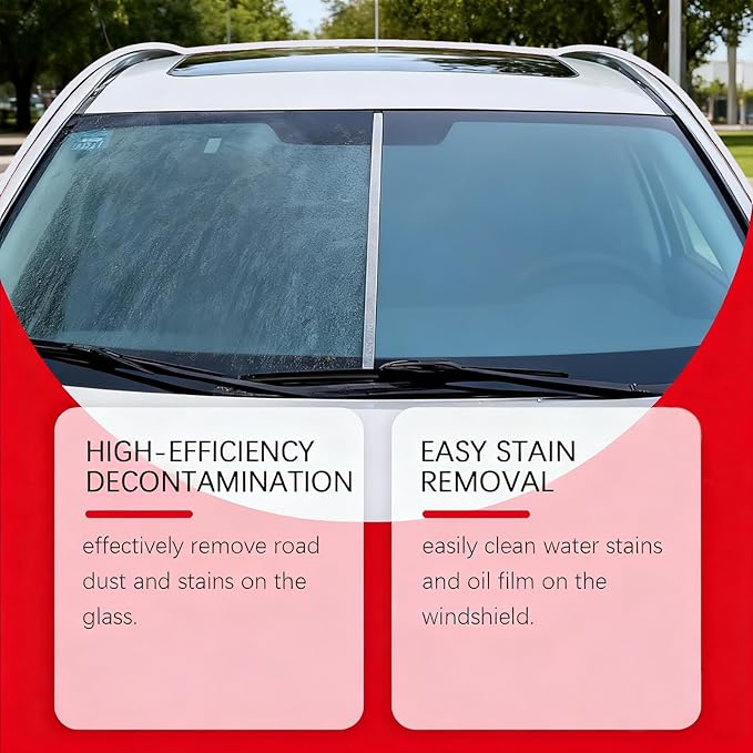 2025 New Car Windshield Cleaner Tool - Automotive Oil Film Remover Brush for Windows & Glass, Anti-Fog Rain Repellent Cleaner - Interior & Exterior Windshield Glass Cleaning Board