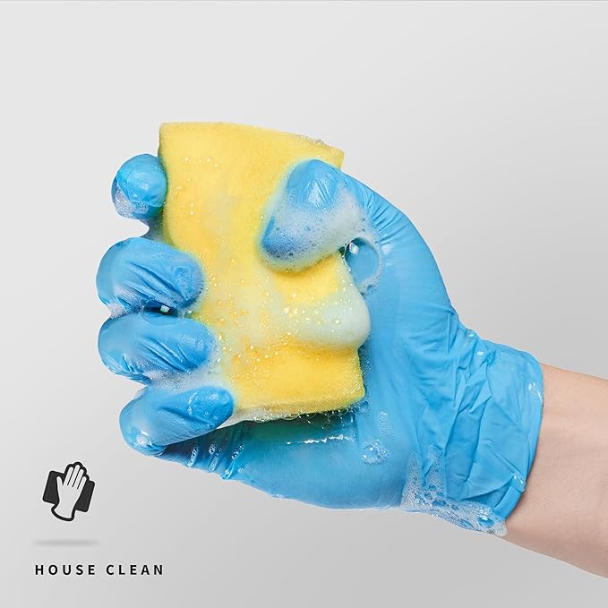 Medguy Powder-Free Nitrile Exam Gloves, 4.5 Mil, 1000 Count, Blue Food-Safe Disposable Gloves for Medical, Cooking, Cleaning