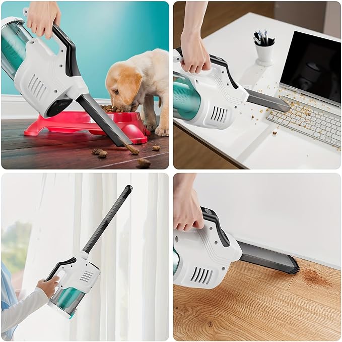 Handheld Vacuum Cordless Vacuum Cleaner for Pet Hair & Car, 8000Pa Powerful Suction, Portable Car Vacuum with LED Light, 25 Min Runtime & 600ML Dustbin