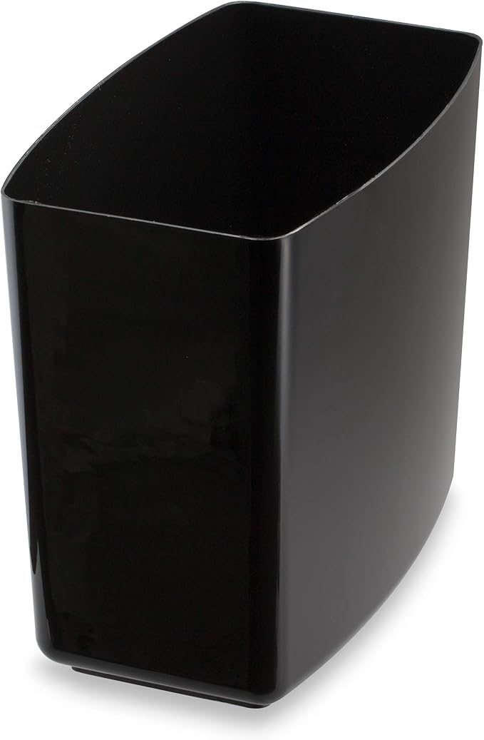 Officemate 2200 Series Executive Waste Basket, 20 Quart Capacity, 13.625 x 8.5 x 12.75 Inches, Black (22262)