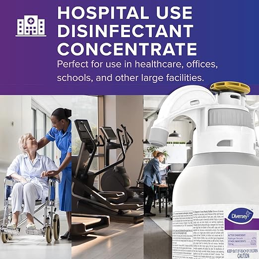 Oxivir Diversey 5019296 Five 16 One-Step Hospital Strength Disinfectant Liquid Cleaner, Accelerated Hydrogen Peroxide, SmartDose Concentrate, 1.4-Liter