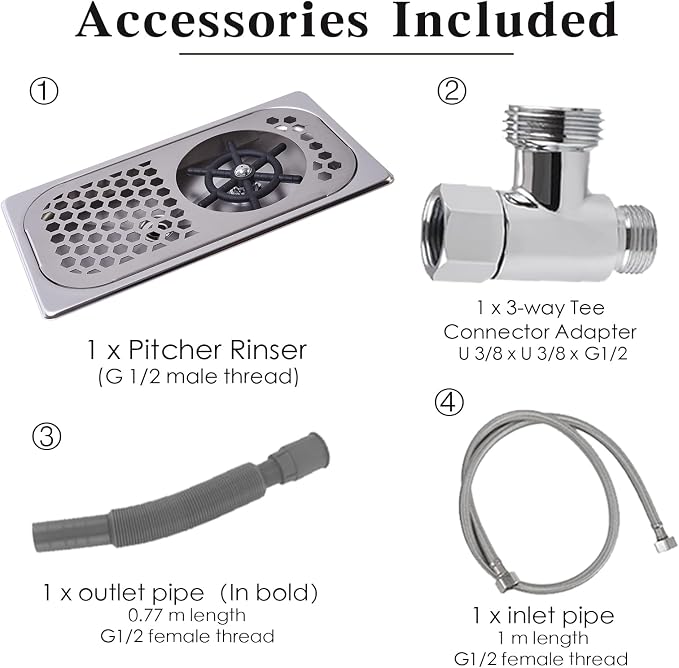 Commercial Stainless Steel Automatic Pitcher Rinser Cup Washer Perfect for Coffee Shops, Bars, and Beverage Venues (Silver)