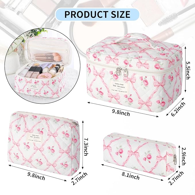 Senbowe Makeup Brush Cleaner and Large Cotton Floral Makeup Bag