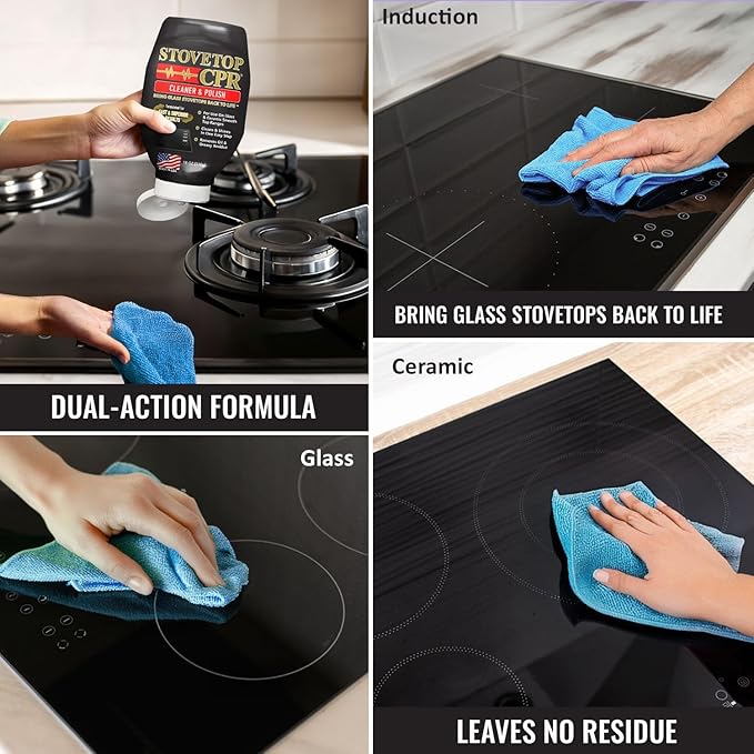 Stovetop CPR 2-in-1 Glass Stovetop Cleaner and Glass Polish(18oz)-Ceramic Top Stove Cleaner, Oven Top, Cooktop, Electric Stove Ceramic (18 Ounce (Pack of 2))