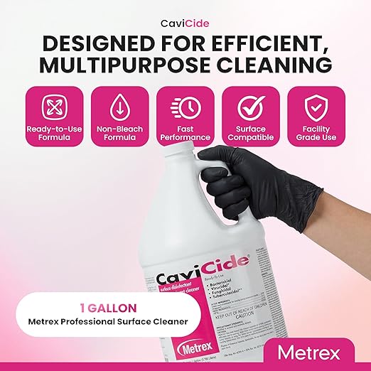 Metrex CaviCide Surface Disinfectant Cleaner, 13-1000 – Multi-Purpose Disinfectant & Cleaner for Medical Devices, NICU, Operating Rooms, Patient Care Areas, Labs, Schools – 1 Gallon (4 Bottles/Case)
