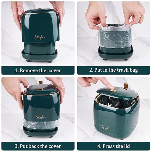 Tiny Garbage can with lid 2 pcs & Trash Bags 270 pcs