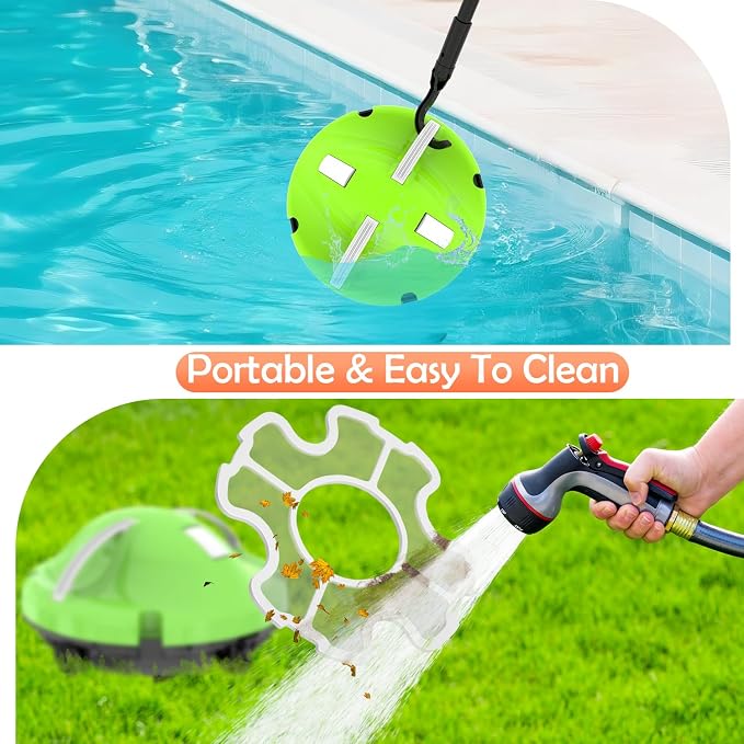 GMAPLAE Cordless Pool Vacuum for Above Ground Pool, Robotic Pool Cleaner with Dual Motors Strong Suction, 130 Mins Runtime, Auto-Parking, Pool Cleaner Robot for Inground Flat Pools Up to 1100 Sq.Ft