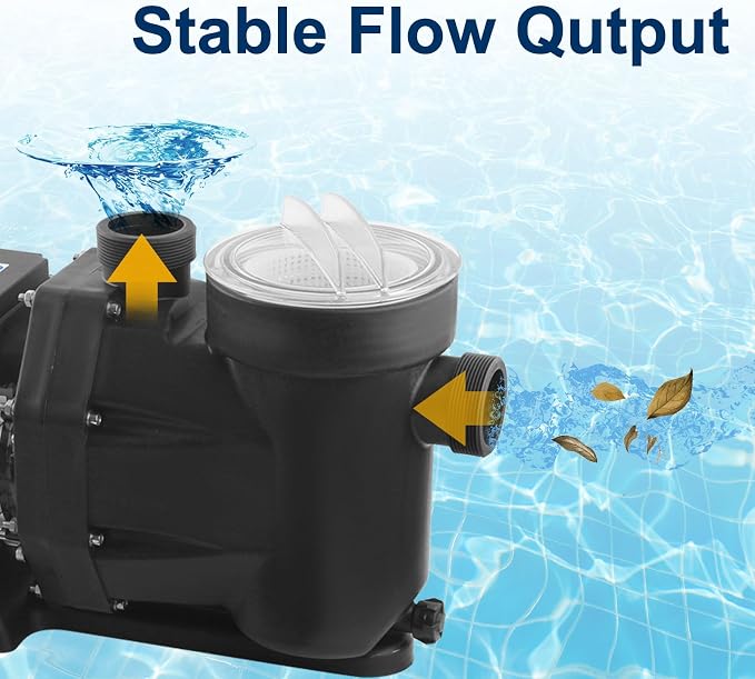 Pool Pump IN/Above Ground Pool Pump,2HP 8120 GPH,115V Self Primming High Flow (with Timer)