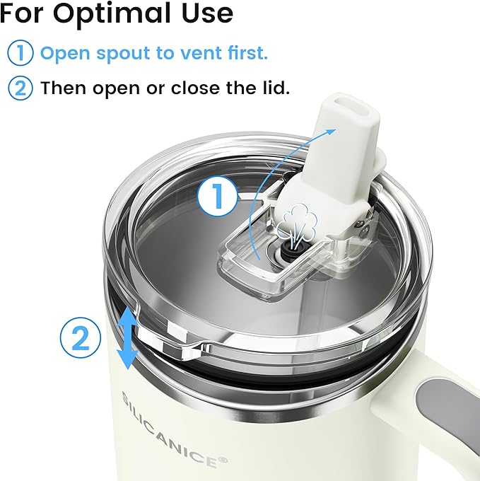 For Travel & Gym – Never Drink from a Moldy Lid Again: 30oz Hygienic Tumbler, 100% Leakproof Lid & Removable Foldable Spout. Reinforced Base, Fits Cup Holders- Cream